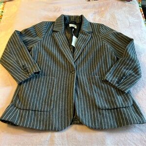 Universal Thread gray pinstriped single button blazer XXL soft fuzzy office